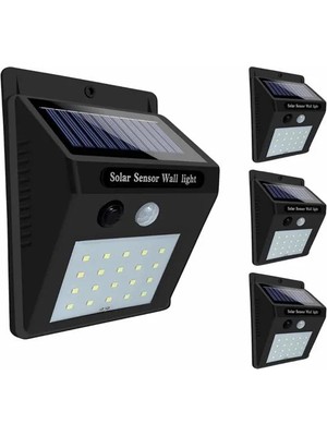 Kap Kaç Solar Sensörlü Duvar Lambası Bahçe Lamba 20 LED Işık