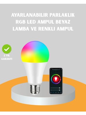 Kap Kaç Kumanda Destekli Çok Renkli Akıllı LED Ampul