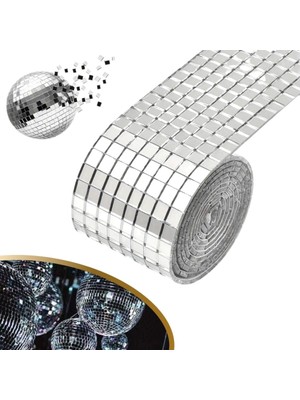Brf Store Elivorasell 1 Metre Uzunluğunda Aynalı Mozaik Taşlı Dekor Bandı 4 cm x 1 mt (Gümüş)