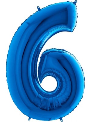 Brf Store Elivorasell 6 Koyu Mavi Renk Rakam Folyo Balon 100 cm