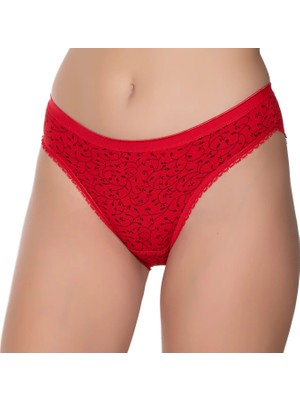 Gümüş 6022  12'li Kadın Likralı Ince Bel Sarmaşık Baskılı Bikini