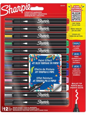 Brf Store Elivorasell Sharpıe Creative Marker Akrilik Boya Kalemleri | Yuvarlak Uçlu Su Bazlı Boya Kalemi | Mü