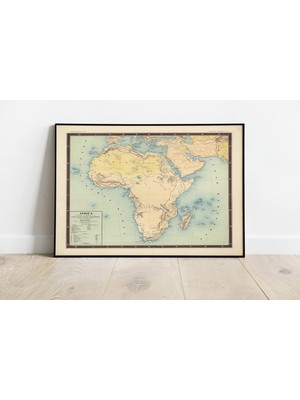 Brf Store Elivorasell Afrika 1850 Haritası Sanatsal Duvar Dekorasyon Poster 60X90CM.