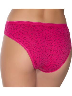Gümüş 6022  12'li Kadın Likralı Ince Bel Sarmaşık Baskılı Bikini