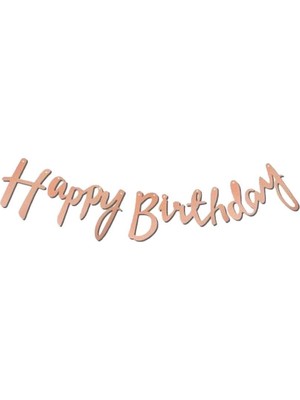 Brf Store Elivorasell Kaligrafi Happy Birthda Banner (Rose Gold)