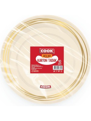 Brf Store Elivorasell Cook Karton Tabak, Orta Boy 19 cm 10'lu