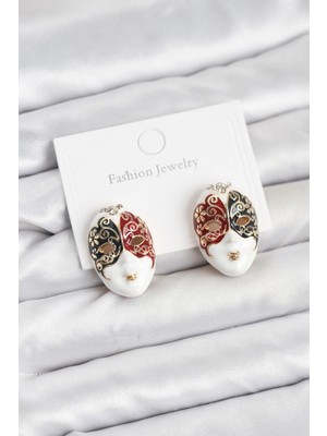 Inure Jewelry Maske Model Pirinç Kadın Küpe