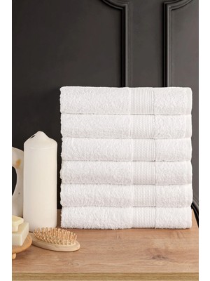 Güvenal Blanc 6'lı 50X90CM El Yüz & Saç Havlusu Seti | Havlu | El Havlusu | Banyo Havlusu I Çeyiz Havlusu