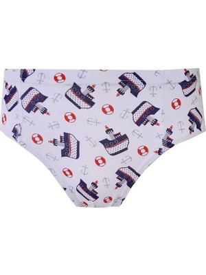 12LI Erkek Çocuk Renkli Desen Baskılı Slip Külot Iç Çamaşırı