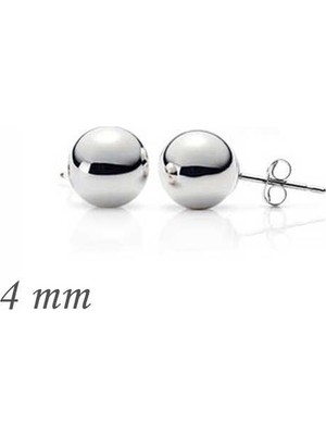 Inure Jewelry Gümüş Top Küpe - 4 mm