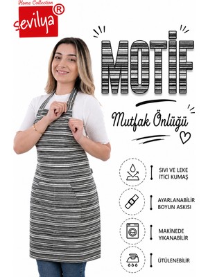 Motif Ayarlanabilir Askılı Şef Önlüğü Chef Mutfak Önlüğü