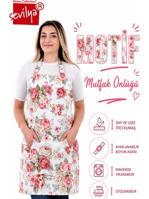 Sevilya Motif Ayarlanabilir Askılı Şef Önlüğü Chef Mutfak Önlüğü