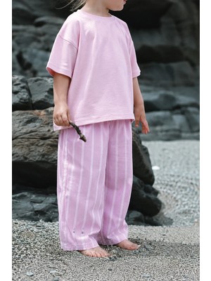 Cigit Oversize T-Shirt Takım 2-10 Yaş Pembe
