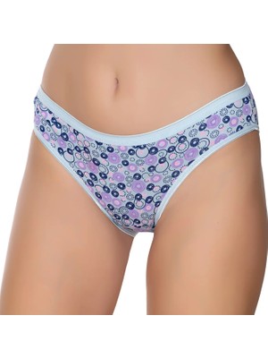 Gümüş 6026 12'li Kadın Likralı Ince Bel Halka Baskılı Bikini