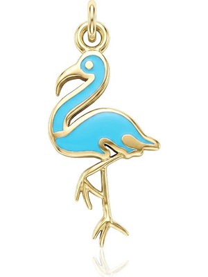 Lilarote Azur Flamingo Altın Kolye Ucu