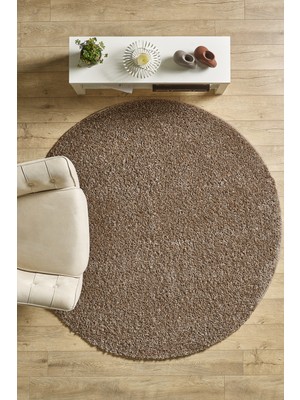Anaska Home Modern Desensiz Koyu Kahve Halı Salon Halısı Oturma Odası Halısı Çocuk Halısı Yumuşak Halı Yuvarlak