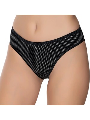Gümüş 6043 12'li Kadın Likralı Ince Bel Puantiyeli Bikini