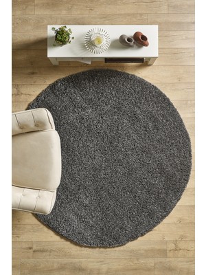 Anaska Home Modern Desensiz Gri Halı Salon Halısı Oturma Odası Halısı Çocuk Halısı Yumuşak Halı Yuvarlak