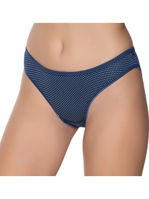Gümüş 6043 12'li Kadın Likralı Ince Bel Puantiyeli Bikini