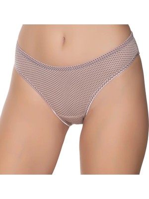 Gümüş 6043 12'li Kadın Likralı Ince Bel Puantiyeli Bikini