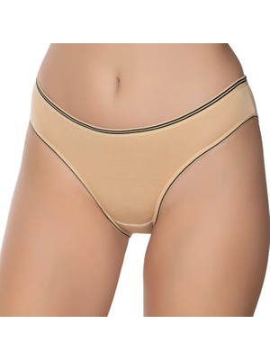 Gümüş 6036 12'li Kadın Likralı Beli Çizgili Bikini