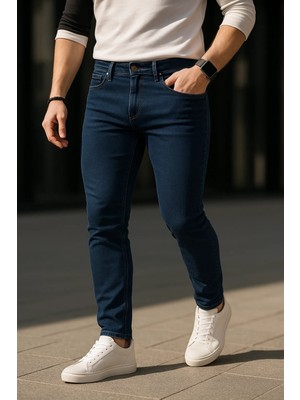 Comstar Erkek Pamuklu Basic Lacivert Jeans Pantolon