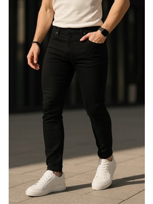 Comstar Erkek Pamuklu Basic Siyah Jeans Pantolon