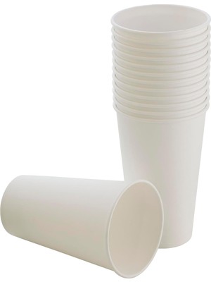 Brf Store Shopletsell 50 Adet Parti Bardağı, Beyaz Tek Kullanımlık Karton Bardak 16 Oz, Büyük Kağıt Bardak 400