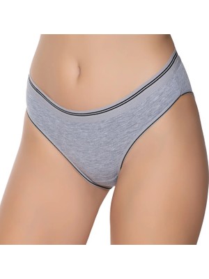 Gümüş 6036 12'li Kadın Likralı Beli Çizgili Bikini
