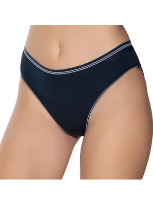 Gümüş 6036 12'li Kadın Likralı Beli Çizgili Bikini