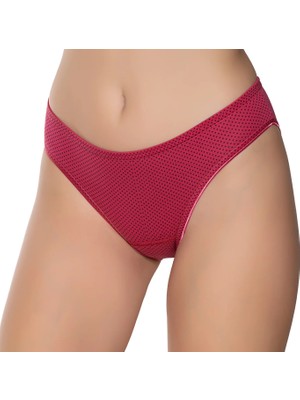 Gümüş 6043 12'li Kadın Likralı Ince Bel Puantiyeli Bikini