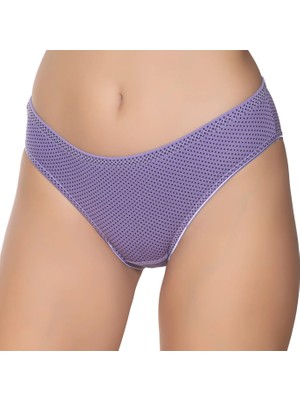Gümüş 6043 12'li Kadın Likralı Ince Bel Puantiyeli Bikini