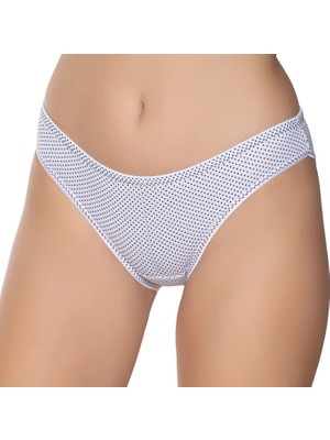 Gümüş 6043 12'li Kadın Likralı Ince Bel Puantiyeli Bikini