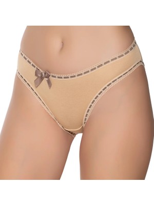 Gümüş 6039 12'li Kadın Likralı Beli Şeritli Kurdeleli Bikini