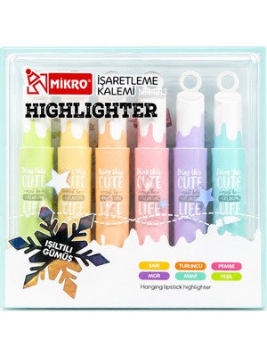 Mikro Highlighter 6'lı Pastel İşaretleme Kalemi Seti