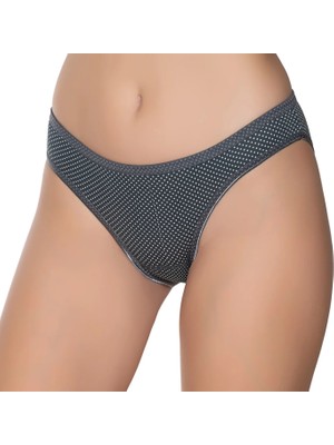 Gümüş 6043 12'li Kadın Likralı Ince Bel Puantiyeli Bikini