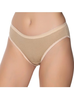 Gümüş 6043 12'li Kadın Likralı Ince Bel Puantiyeli Bikini