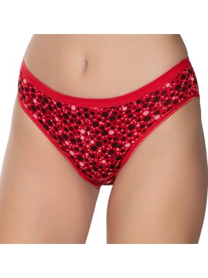 Gümüş 6044 12'li Kadın Likralı Daire Baskılı Bikini