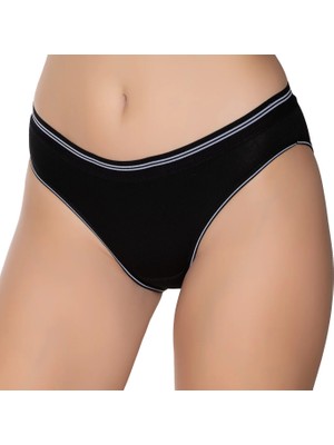 Gümüş 6036 12'li Kadın Likralı Beli Çizgili Bikini