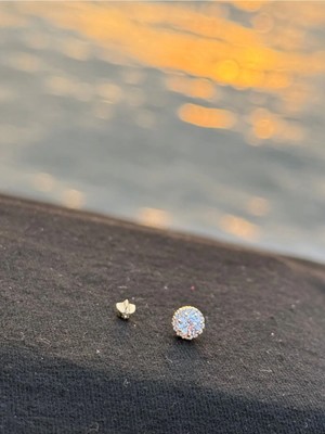 Hector Co Jewellery 14 Ayar Altın Tektaş Tragus Piercing – Yuvarlak Zirkon Taşlı Minimal Kulak Piercing