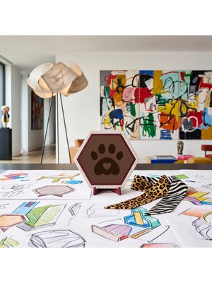 Miaju Kalpli Pati Desenli Modern Masaüstü Süsü Ev ve Ofisiniz Için Şık ve Estetik Bir Dekorasyon Parçası 10X10 cm