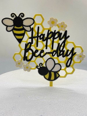 Liya3D Peri Temalı Happy Birthday Pasta Süsü | Doğum Günü Cake Topper Dekoru