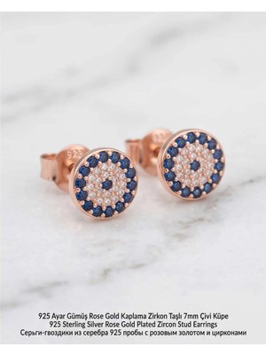 Begonia Accessories 928 Ayar Gümüş Rose Gold Rodyum Kaplama Zirkon Taşlı Minimal Halka ve Çivi Küpe Kadın Lüks Tasarım Şık Günlük Kullanım Gümüş Küpe ÇEŞITLERI-287-9