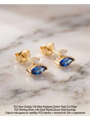 Begonia Accessories 925 Ayar Gümüş 14K Altın Kaplama Rodyum Kaplama Zirkon Taşlı Minimal Halka ve Çivi Küpe Kadın Lüks Tasarım Şık Günlük Kullanım Gümüş Küpe ÇEŞITLERI-287-17