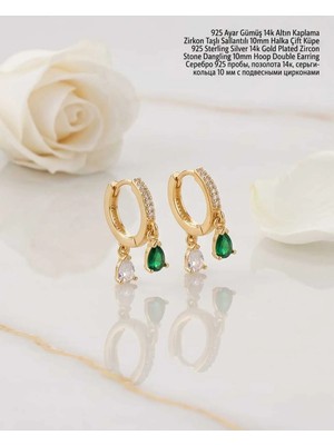 Begonia Accessories 925 Ayar Gümüş 14K Altın Kaplama Rodyum Kaplama Zirkon Taşlı Minimal Halka ve Çivi Küpe Kadın Lüks Tasarım Şık Günlük Kullanım Gümüş Küpe ÇEŞITLERI-287-5