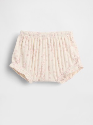 Gap Bebek Krem First Favorites Pointelle Fitilli Çiçek Desenli Şort