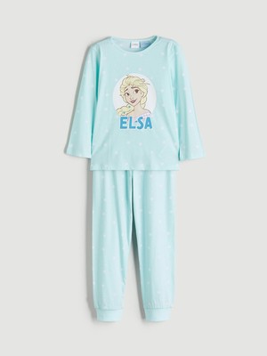 Lc Waikiki Yeni Sezon Bisiklet Yaka Elsa Baskılı Kız Çocuk Pijama Takımı