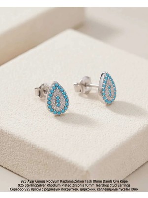 Begonia Accessories 925 Ayar Gümüş Rodyum Kaplama Zirkon Taşlı Minimal Halka ve Çivi Küpe Kadın Lüks Tasarım Şık Günlük Kullanım Gümüş Küpe ÇEŞITLERI-287-18
