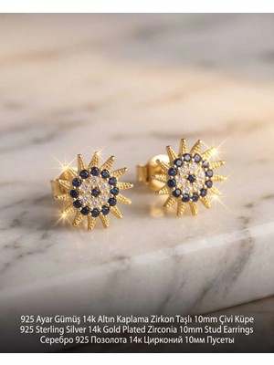 Begonia Accessories 925 Ayar Gümüş 14K Altın Kaplama Rodyum Kaplama Zirkon Taşlı Minimal Halka ve Çivi Küpe Kadın Lüks Tasarım Şık Günlük Kullanım Gümüş Küpe ÇEŞITLERI-287-22