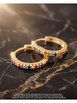 Begonia Accessories 925 Ayar Gümüş 14K Altın Kaplama Rodyum Kaplama Zirkon Taşlı Minimal Halka ve Çivi Küpe Kadın Lüks Tasarım Şık Günlük Kullanım Gümüş Küpe ÇEŞITLERI-287-27